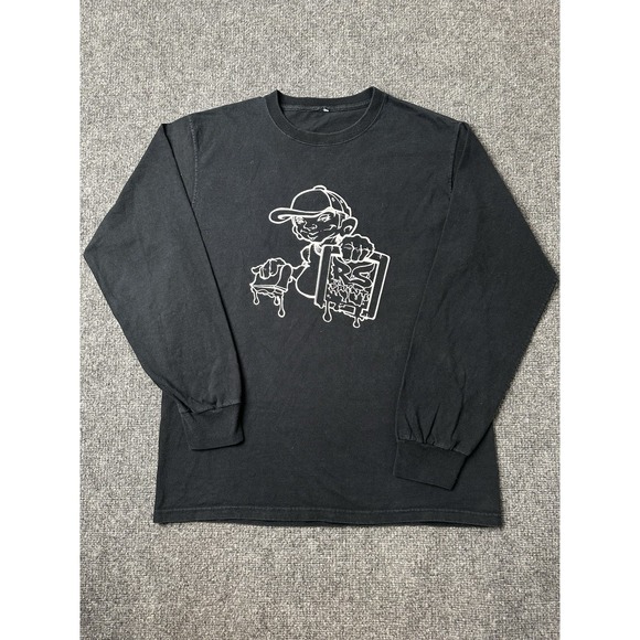 The Unbranded Brand Other - Mens Long Sleeve T Shirt RS Print Graphic Black Skate Style, Size L
